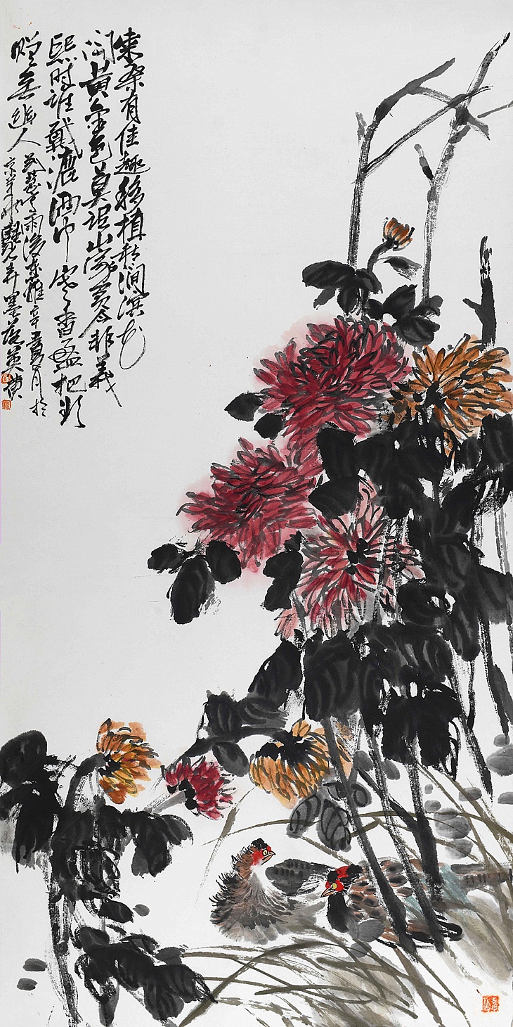 16、《菊韵鸟趣》（已售）