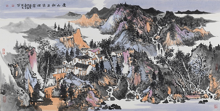 62、《远山斜日紫烟霏》