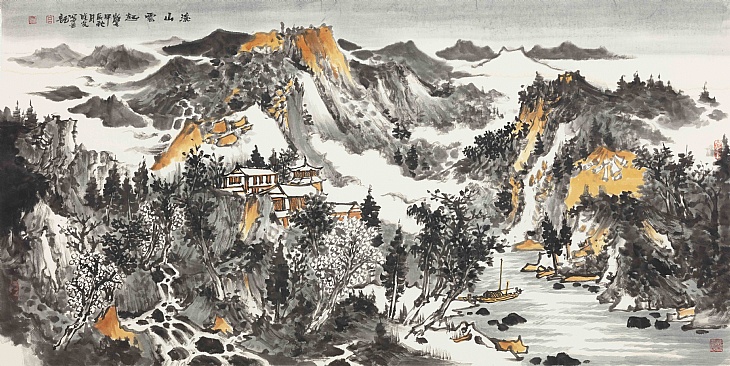 2、《溪山云起》